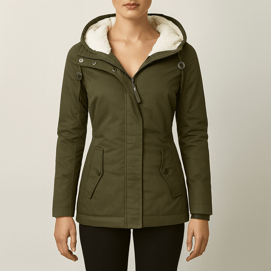 Women's - Parka Jacket - Warm Faux Fur Trim