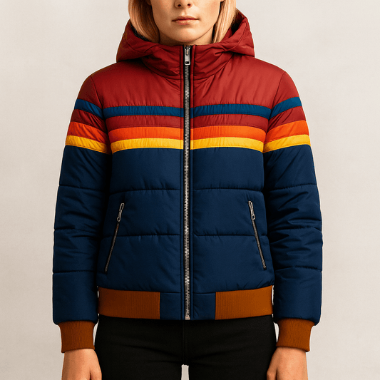 Women's - Puffer Jacket - Waterproof Hooded Colorblock