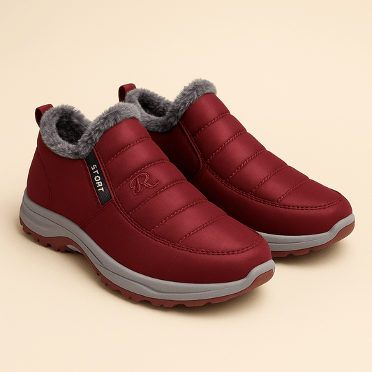 Women's - Stylish Winter Slip-On Boots - Zip Enclosure