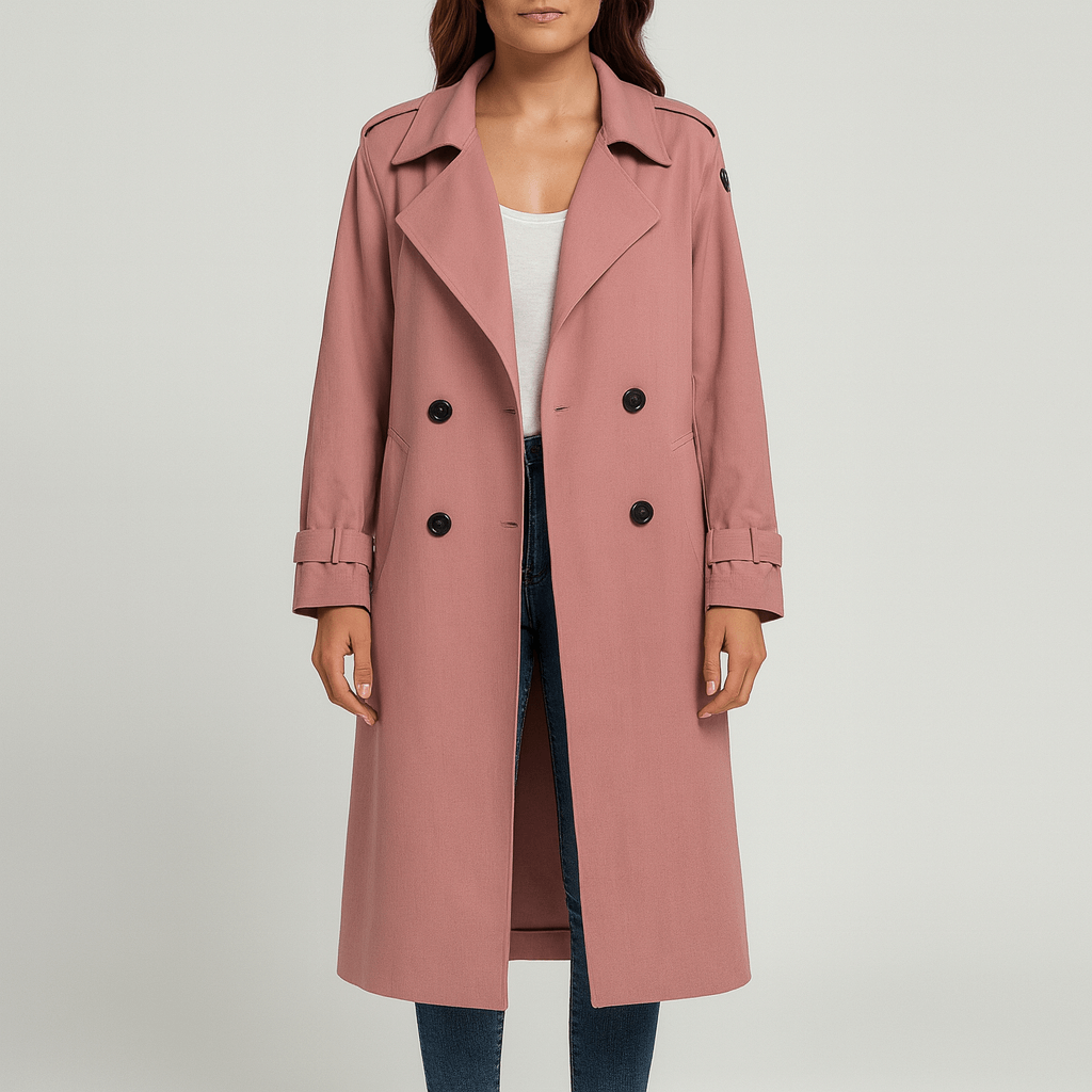 Women's - Trench Coat - Long Belted Style