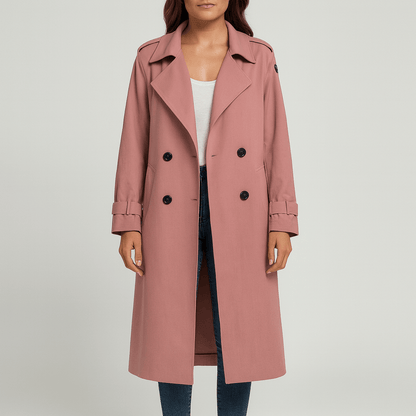 Women's - Trench Coat - Long Belted Style