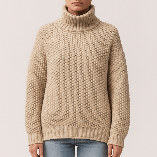 Women's - Warm Knitted Turtleneck Jumper