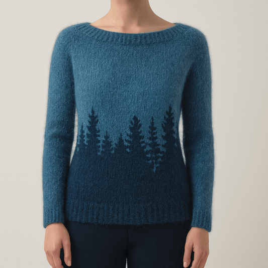 Women's - Winter Jumper - Retro Knit Long Sleeve
