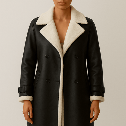 Women's - Collar Lapel Coat - Stylish Outerwear - Classic Design