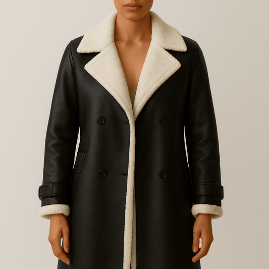 Women's - Collar Lapel Coat - Stylish Outerwear - Classic Design