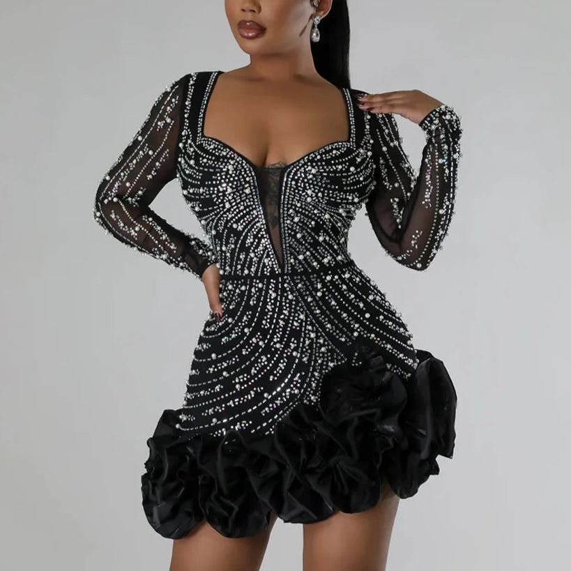 Women's - Dazzling Mini Dress - Elegant & Stylish - Trendy Evening Wear for Parties & Events - Perfect for Your Wardrobe