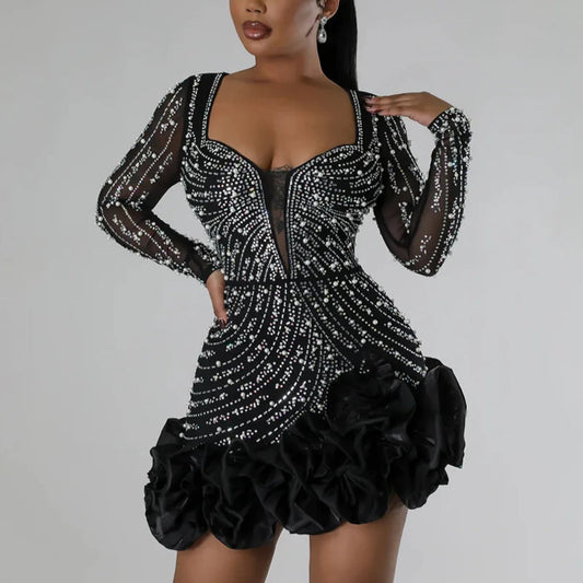 Women's - Dazzling Mini Dress - Elegant & Stylish - Trendy Evening Wear for Parties & Events - Perfect for Your Wardrobe
