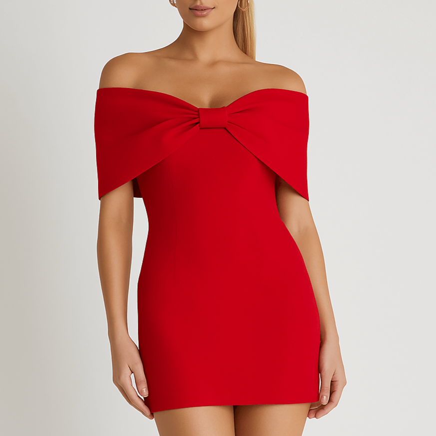 Women's - Elegant Fitted Cocktail Dress - Soft Fabric - Ideal for Parties & Special Occasions - Stylish & Comfortable