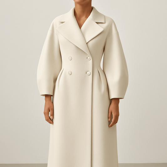 Women's - Elegant Long Trench Coat - Stylish Lapel Collar - Perfect for All Seasons