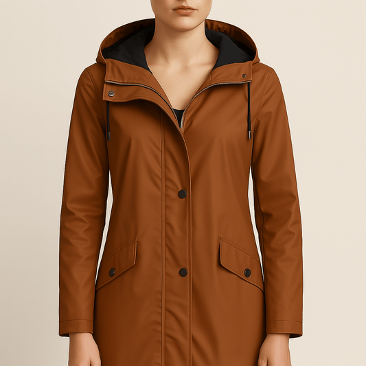 Women's - Hooded Raincoat - Long, Waterproof - Waterproof Raincoat