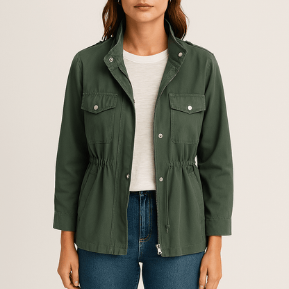 Women's - Lightweight Cinched Utility Jacket - Versatile & Stylish Outerwear