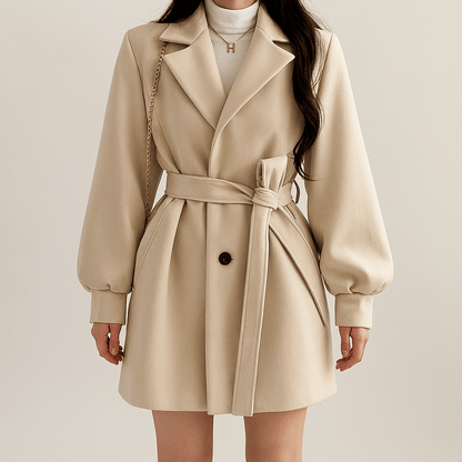 Women's - Trench Coat  with Belt | Stylish & Elegant Design