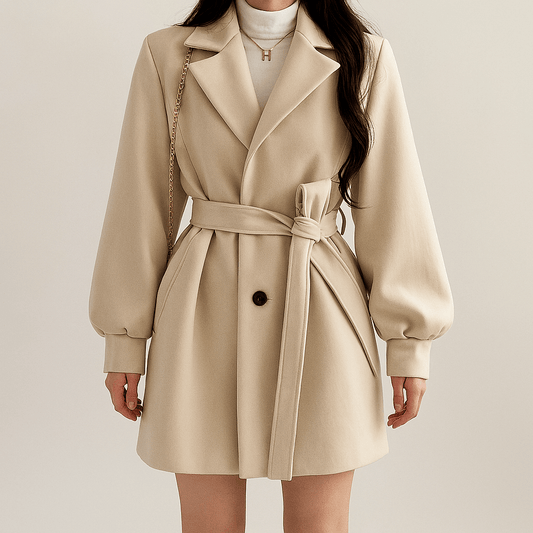 Women's - Trench Coat  with Belt | Stylish & Elegant Design
