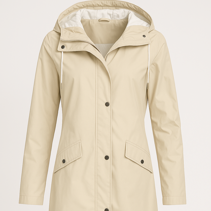 Women's - Hooded Raincoat - Long, Waterproof - Waterproof Raincoat