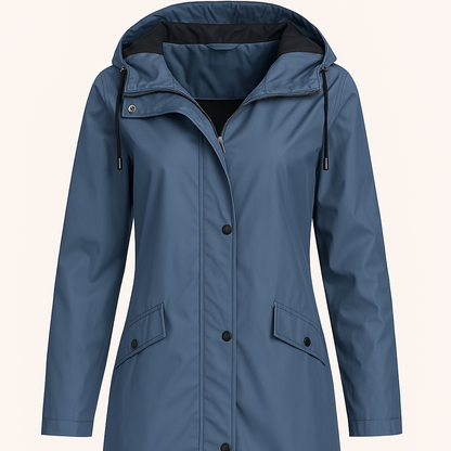 Women's - Hooded Raincoat - Long, Waterproof - Waterproof Raincoat