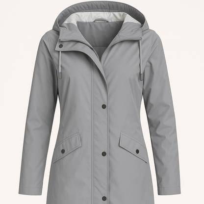 Women's - Hooded Raincoat - Long, Waterproof - Waterproof Raincoat