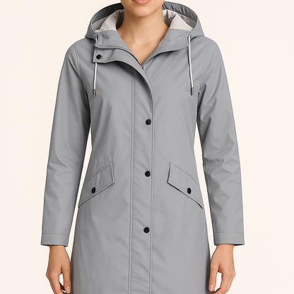 Women's - Hooded Raincoat - Long, Waterproof - Waterproof Raincoat