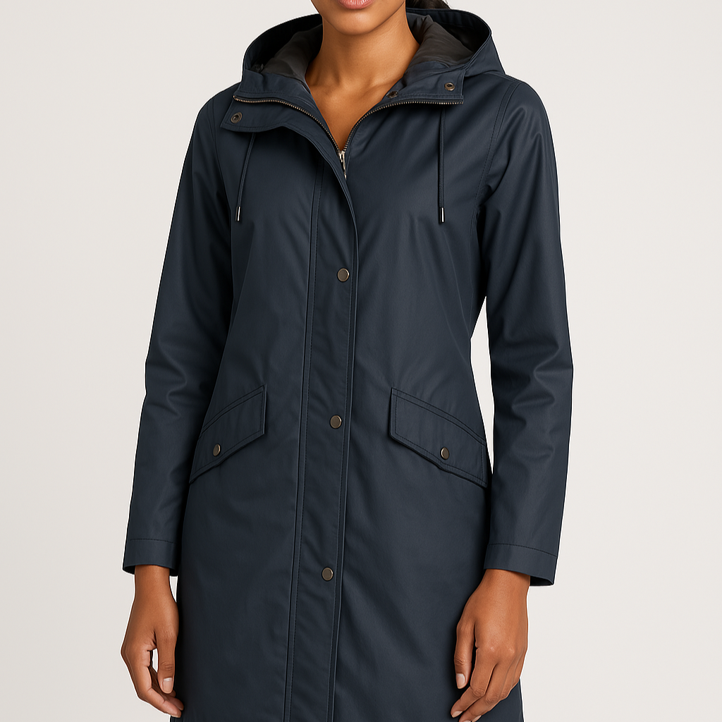 Women's - Hooded Raincoat - Long, Waterproof - Waterproof Raincoat
