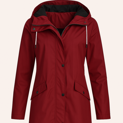 Women's - Hooded Raincoat - Long, Waterproof - Waterproof Raincoat
