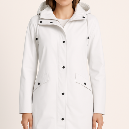 Women's - Hooded Raincoat - Long, Waterproof - Waterproof Raincoat