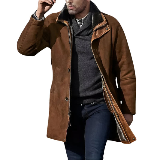 Men's - Jacket - Vintage Suede with Fleece Lining - Stylish Jackets
