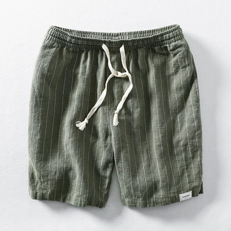 Men's - Linen Drawstring Summer Shorts - Lightweight Style