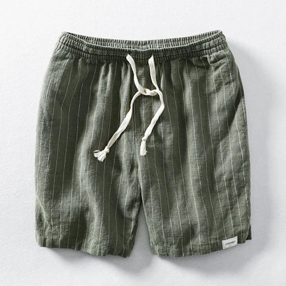 Men's - Linen Drawstring Summer Shorts - Lightweight Style