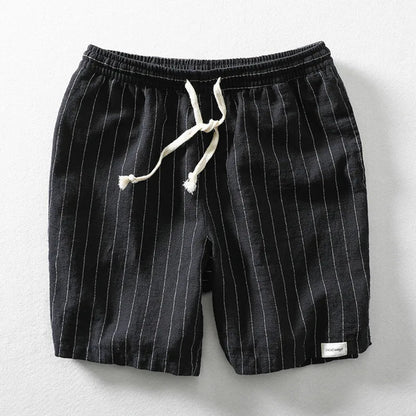 Men's - Linen Drawstring Summer Shorts - Lightweight Style