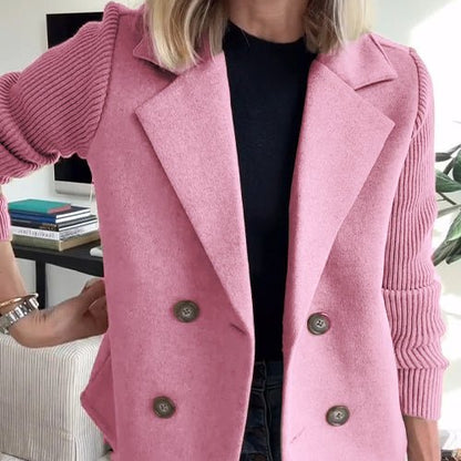 Women's – Coat – Knit Sleeves – Elegant Office Coat