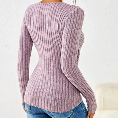 Women's - Long Sleeve Tummy Tucking Top - Soft Fabric, Flattering Fit