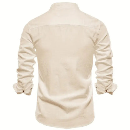 Men's - Stylish Button-Up Shirt - Comfortable Cotton Blend - Casual Wear