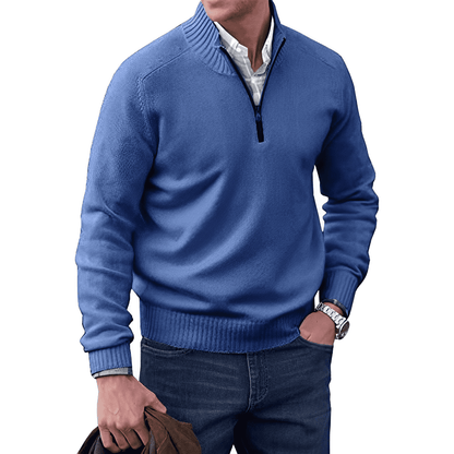 Men's - Quarter Zip Pullover Sweater - Soft, Stylish, Perfect for Layering