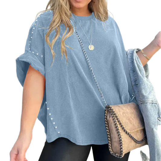 Women's - Loose Fit Shirt - Soft Cotton Blend - Vintage Casual Top for Effortless Everyday Style