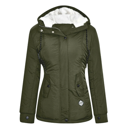 Women's - Parka Jacket - Sherpa-Lined, Hooded, Insulated Fleece - Winter Coat