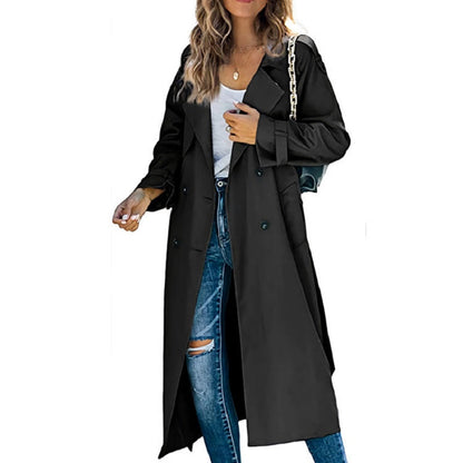 Women's - Trench Coat - Long Belted Style
