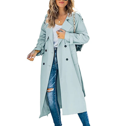 Women's - Trench Coat - Long Belted Style