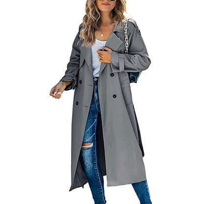 Women's - Trench Coat - Long Belted Style