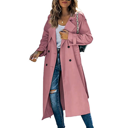 Women's - Trench Coat - Long Belted Style