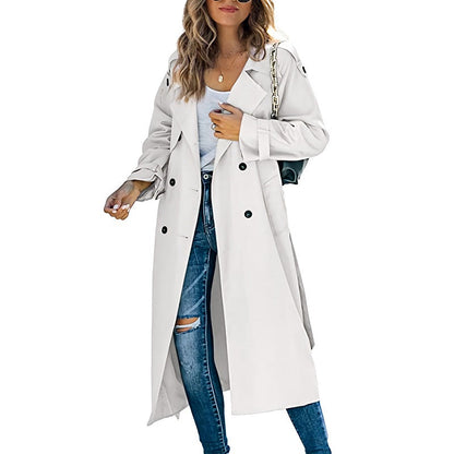 Women's - Trench Coat - Long Belted Style