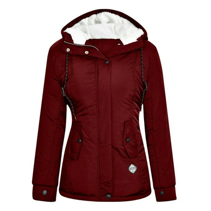 Women's - Parka Jacket - Sherpa-Lined, Hooded, Insulated Fleece - Winter Coat