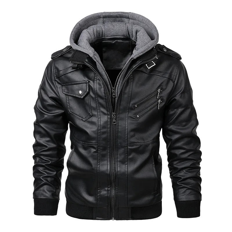 Men's - Bomber Jacket - Hooded Casual Style