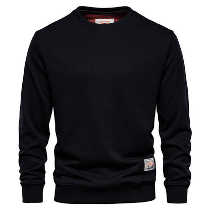 Men's - Casual Crew Neck Sweatshirt - Sporty Polyester Style
