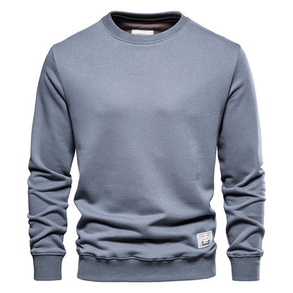 Men's - Casual Crew Neck Sweatshirt - Sporty Polyester Style