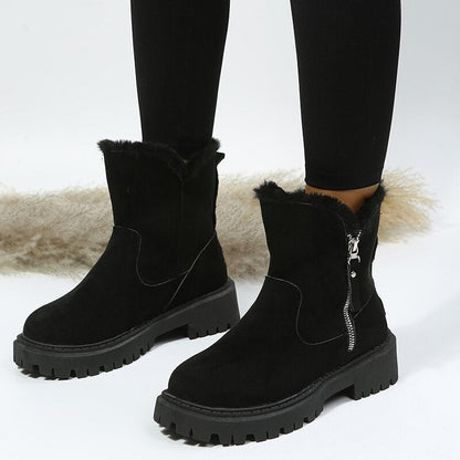 Women's - Non-Slip Ankle Boots - Side Zip Enclosure