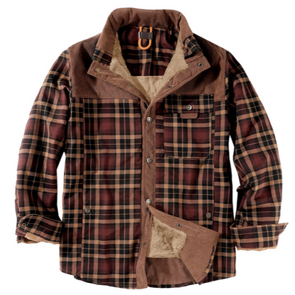 Men's - Lumberjack Jacket - Durable Cotton Blend - Stylish Outdoor Wear