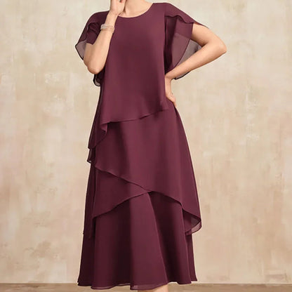 Women's – Chiffon Dress – A-Line, Elegant Fit