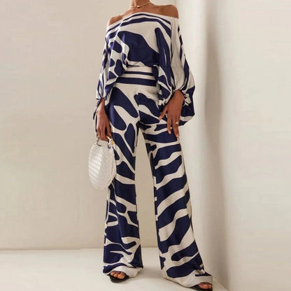 Women's - Vintage Off-Shoulder Two-Piece Set