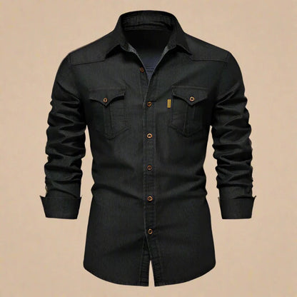 Men's - Denim Shirt - Classic Style - Durable Fabric - Casual Wardrobe Essential