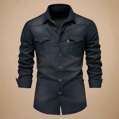 Men's - Denim Shirt - Classic Style - Durable Fabric - Casual Wardrobe Essential