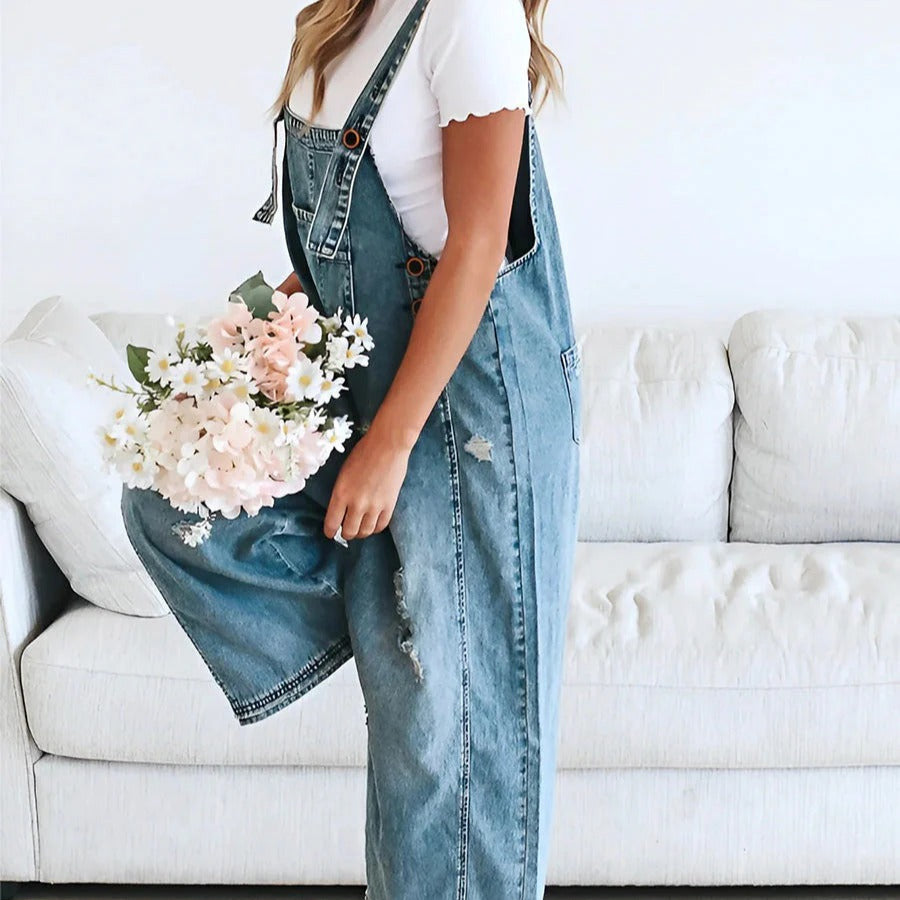 Women's - Stylish Denim Overalls - Trendy & Comfortable